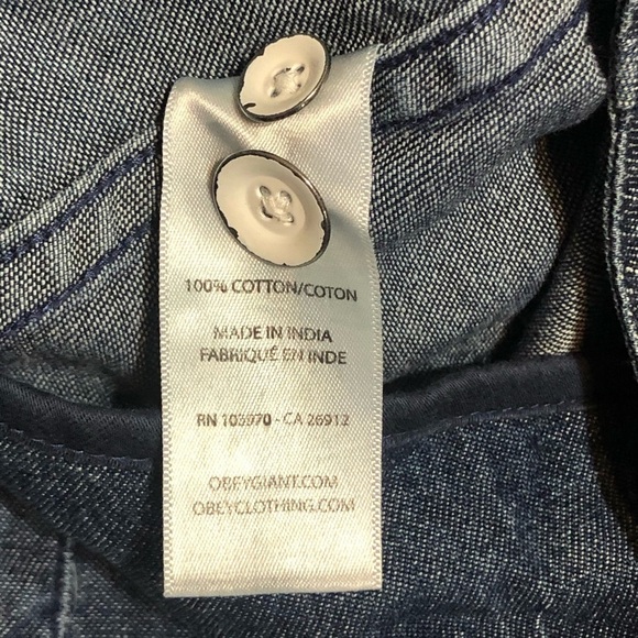 Obey Cotton Blue Aline Mini Skirt - Picture 7 of 7